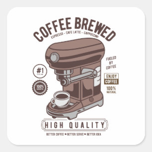 Vintage Coffee Machine  Square Sticker