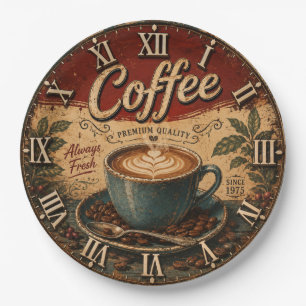 Vintage Coffee Paper Plate