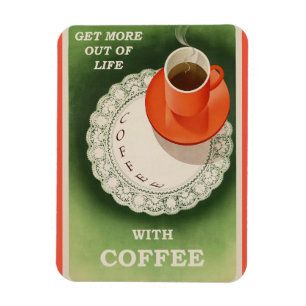 Vintage Coffee Poster Retro Flexible Photo Magnet