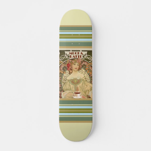 Vintage Coffee Poster Skateboard (Front)
