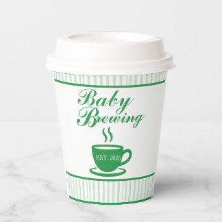 Vintage Coffee Shop Baby Shower - Vintage Green Paper Cups