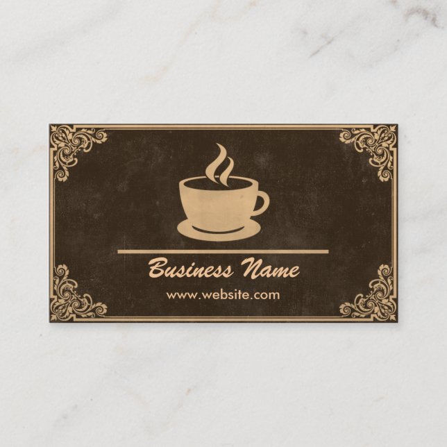 Vintage Coffee Shop Business Card (Front)