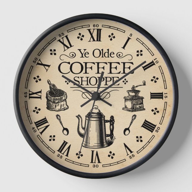 Vintage Coffee Shop Clock (Front)
