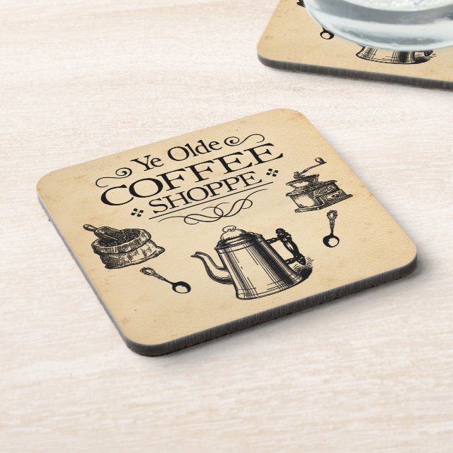 Vintage Coffee Shop Coaster (Left Side)