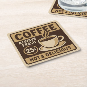 Vintage Coffee Shop Drink Coaster