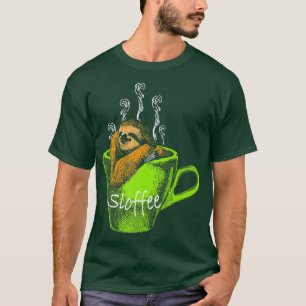 Vintage Coffee Sloth Cute Lazy Sloths Slofee Coffe T-Shirt