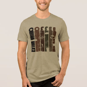 Vintage Coffee Typography Illustration Hand Drawn Tri-Blend Shirt