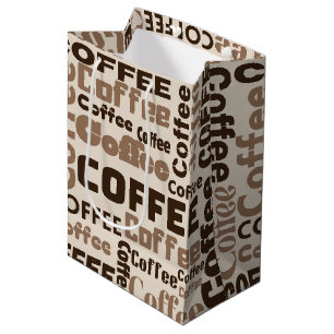 Vintage Coffee Typography Pattern (2) Medium Gift Bag