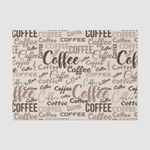 Vintage Coffee Typography Pattern (4) Tissue Paper