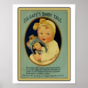 Vintage Colgate Baby Talc Ad Poster