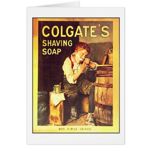 Vintage Colgate Shaving Soap Boy Shaving (Front)