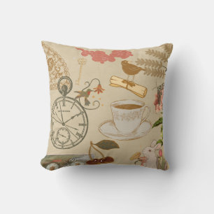 Vintage Collage Art Cushion