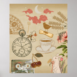 Vintage Collage Art Poster