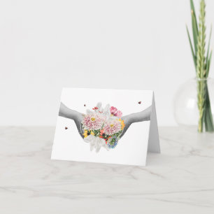 Vintage Collage Bunch of Flowers 'Thanks a Bunch' Thank You Card