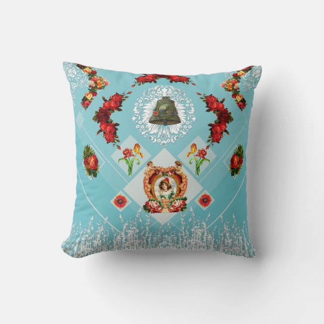 Vintage collage cushion (Front)