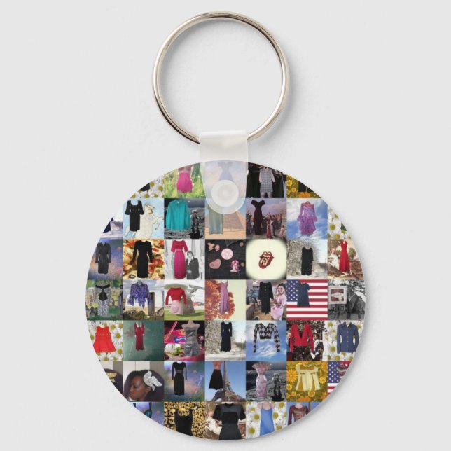 vintage collage key ring (Front)