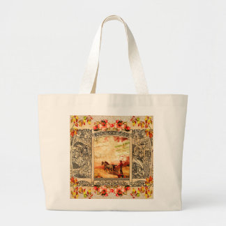 Vintage collage large tote bag