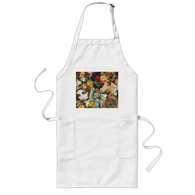 Vintage collage long apron (Front)