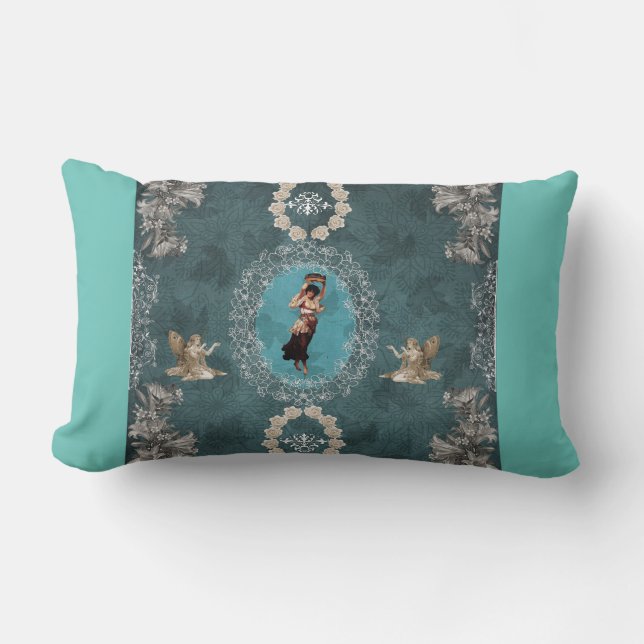 Vintage collage lumbar cushion (Front)