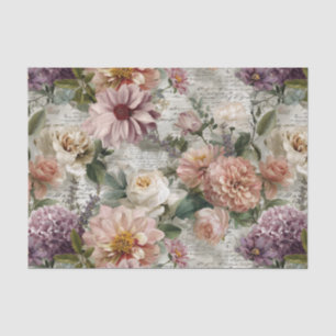 Vintage Collage Pastel Floral Tissue Paper