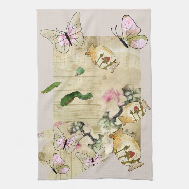Vintage Collage Tea Towel (Vertical)
