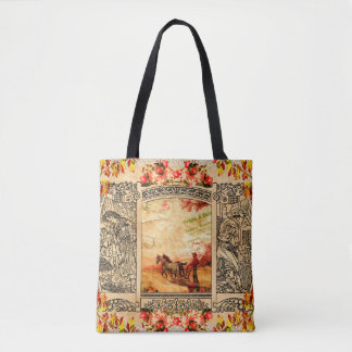 Vintage collage tote bag
