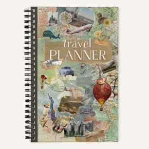Vintage Collage Travel Planner Notebook