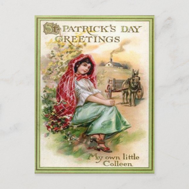 Vintage Colleen St Patrick's Day Card (Front)