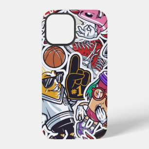 Vintage college colourful seamless pattern with fa iPhone 12 case