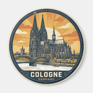 Vintage Cologne Cathedral Germany Magnet