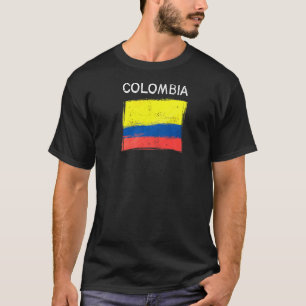 Vintage Colombia Colombian Flag Pride Souvenir T-Shirt