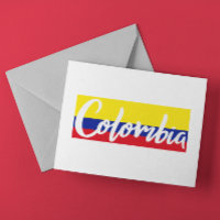 Vintage Colombia Flag lettering Script