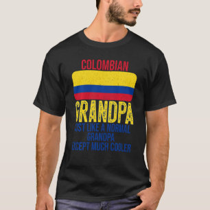 Vintage Colombian Grandpa Colombia Flag For Father T-Shirt