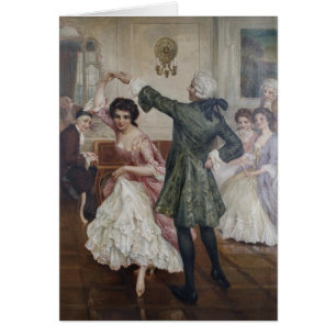 Vintage Colonial Era Couple Dancing,