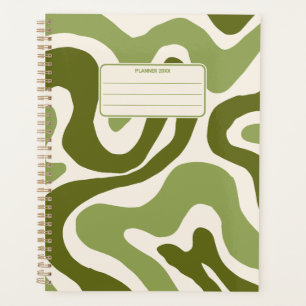 Vintage Color Abstract Pattern Groovy Yearly Planner