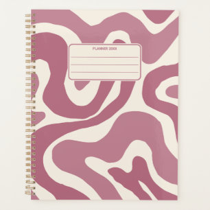 Vintage Color Abstract Pattern Groovy Yearly Planner