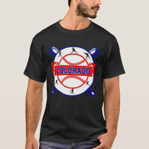 Vintage Colorado Cityscape Baseball  For Men Women T-Shirt