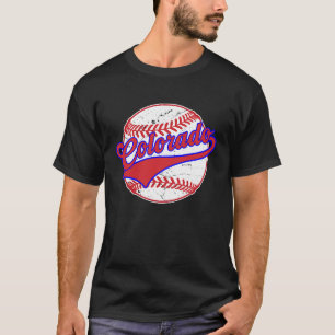 Vintage Colorado Cityscape Baseball For Men Women T-Shirt