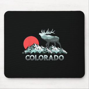Vintage Colorado Elk Hunter Conservation Retro Gra Mouse Pad