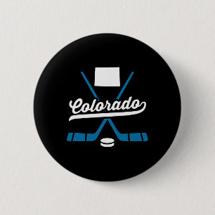 Vintage Colorado Ice Hockey Sticks Sports Team Fan 6 Cm Round Badge