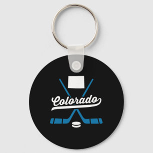 Vintage Colorado Ice Hockey Sticks Sports Team Fan Key Ring