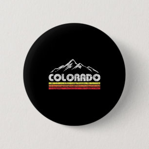 Vintage colorado retro mountain bike skiing  6 cm round badge