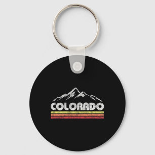 Vintage Colorado Retro Mountain Bike Skiing  Key Ring