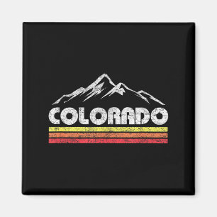 Vintage colorado retro mountain bike skiing magnet