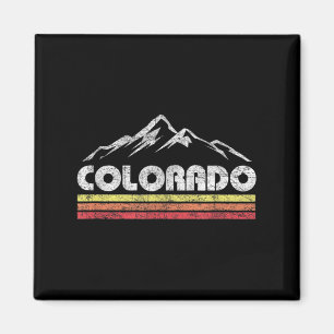 Vintage Colorado Retro Mountain Bike Skiing Magnet
