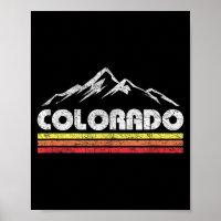 Vintage colorado retro mountain bike skiing