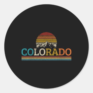 Vintage Colorado Souvenir - Men's Black Small Clic Classic Round Sticker