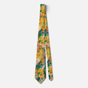 Vintage Colorful Chrysanthemum Garden Tie