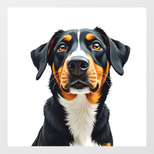 Vintage Colorful Dog Portrait Illustration Retro P