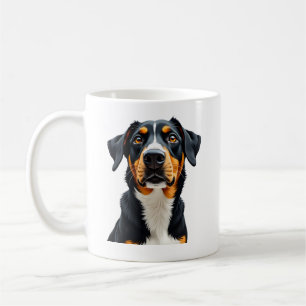 Vintage Colorful Dog Portrait Illustration Retro P Coffee Mug